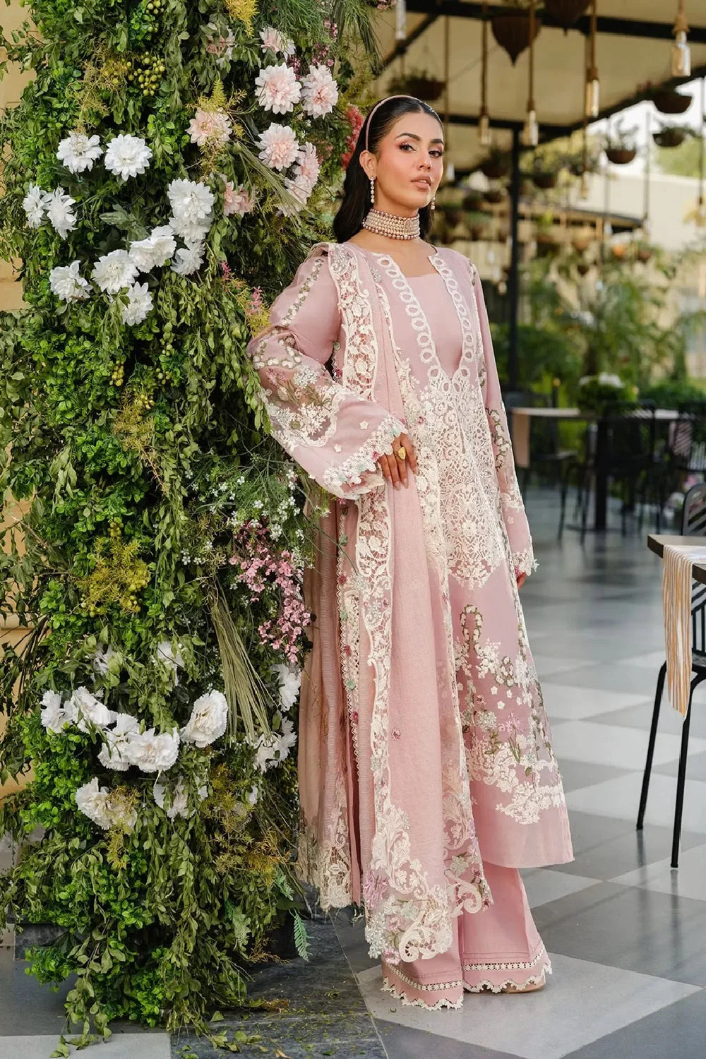 Pastel Pink Heavy Embroidered Luxury Lawn Suit