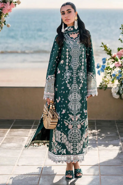 Peacock Green Heavy Chikankari Embroidered Lawn Suit