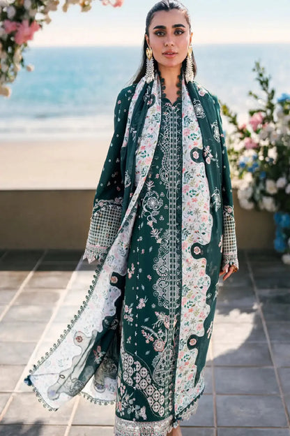 Peacock Green Heavy Chikankari Embroidered Lawn Suit