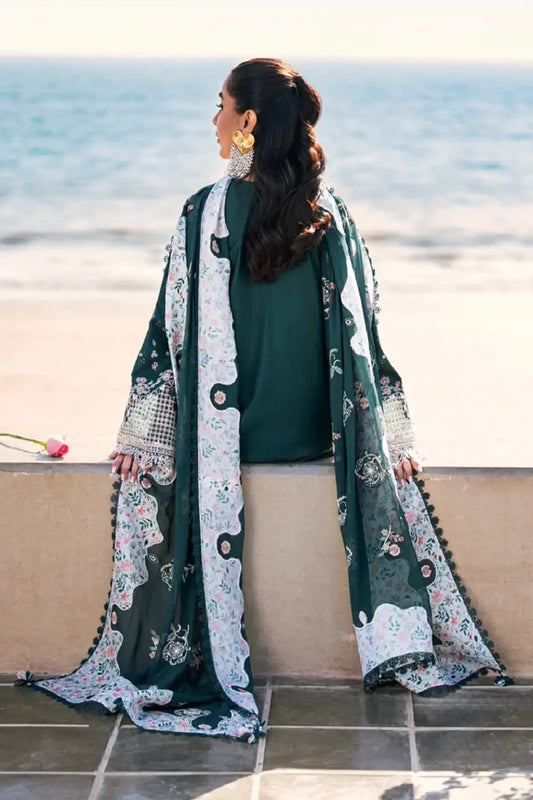 Peacock Green Heavy Chikankari Embroidered Lawn Suit