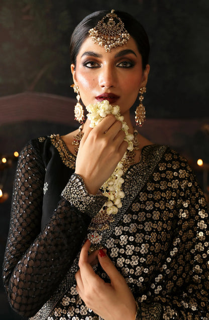 Heavy Sequins Embroidered Black Wedding Saree