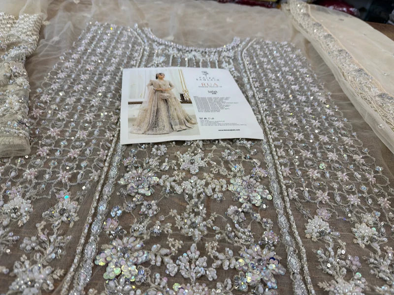 Ivory Handmade Nikah Engagement Bridal Sharara