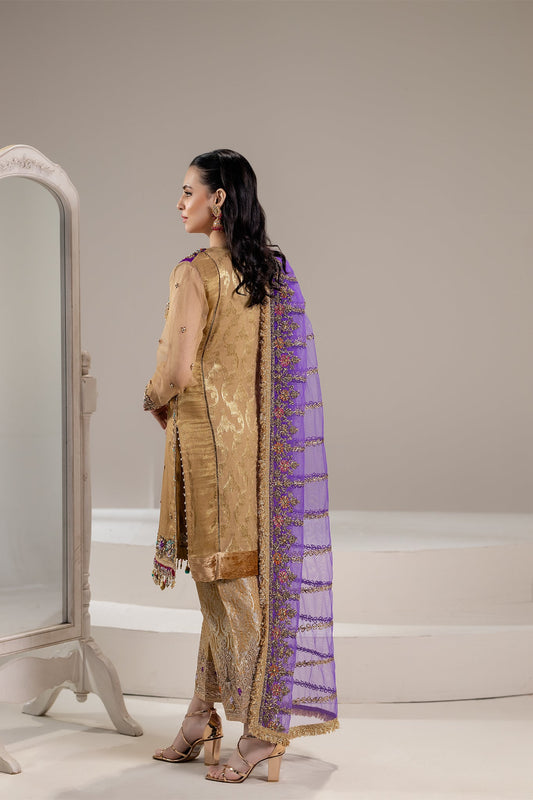 Gold Pure Banarsi Handmade Suit