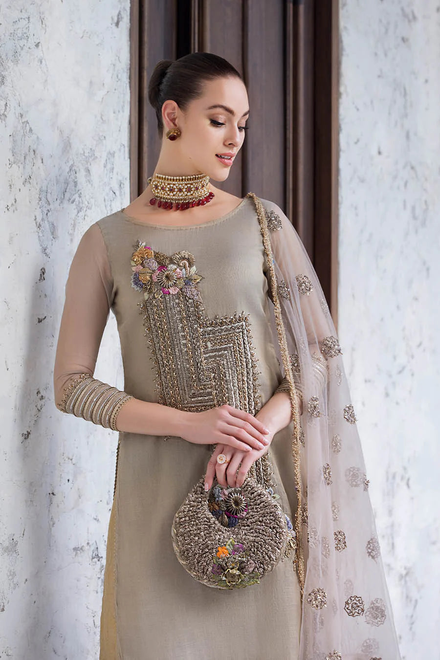 Hand Embroidered Maysuri Cotton Suit