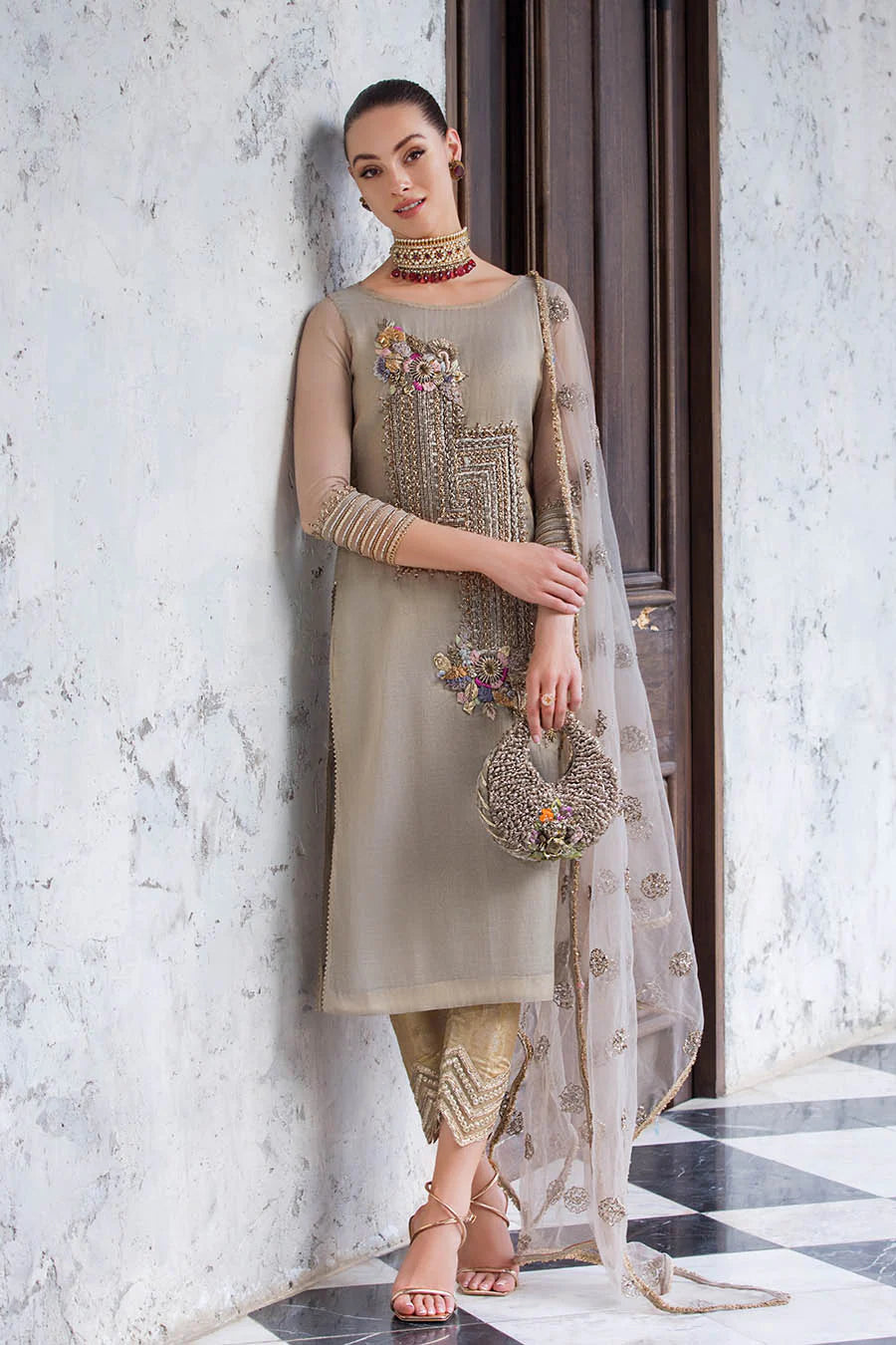 Hand Embroidered Maysuri Cotton Suit