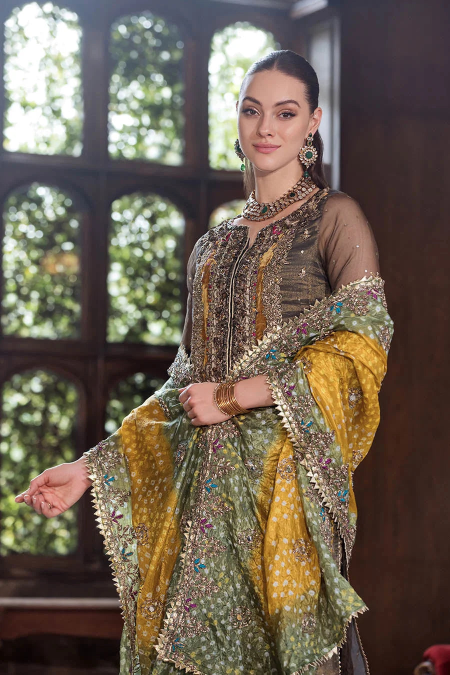 Hand Embroidered Resham Maysuri Suit