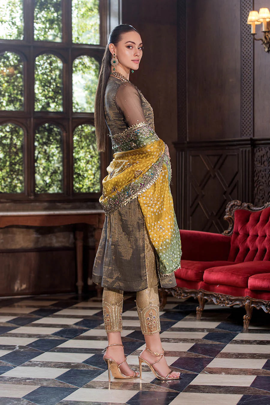 Hand Embroidered Resham Maysuri Suit