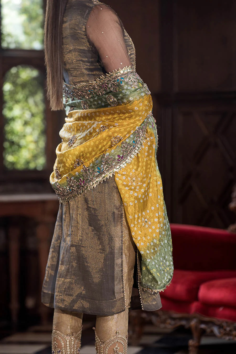 Hand Embroidered Resham Maysuri Suit