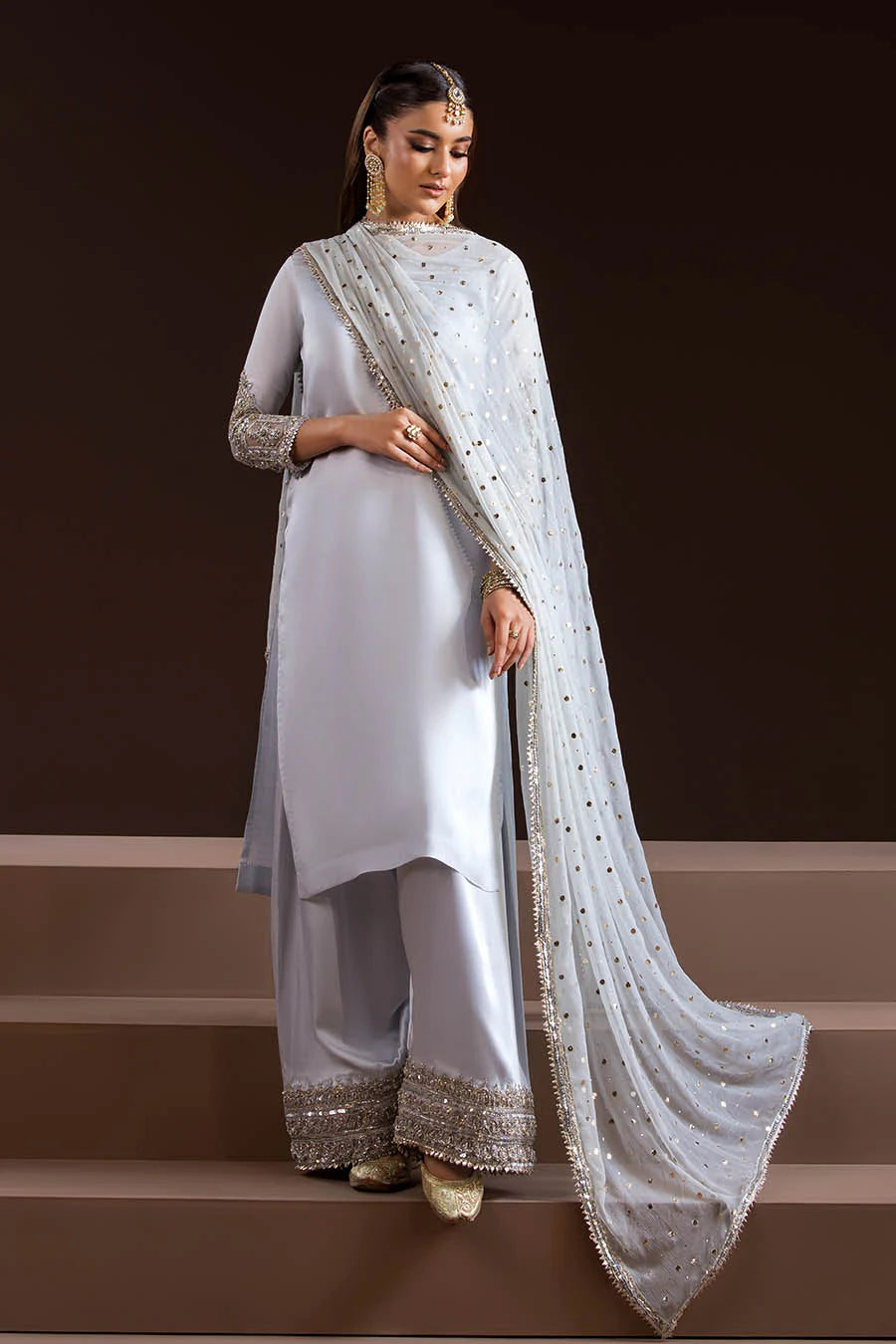 Pure Glass Silk Suit with Heavy Kaamdani Dupatta