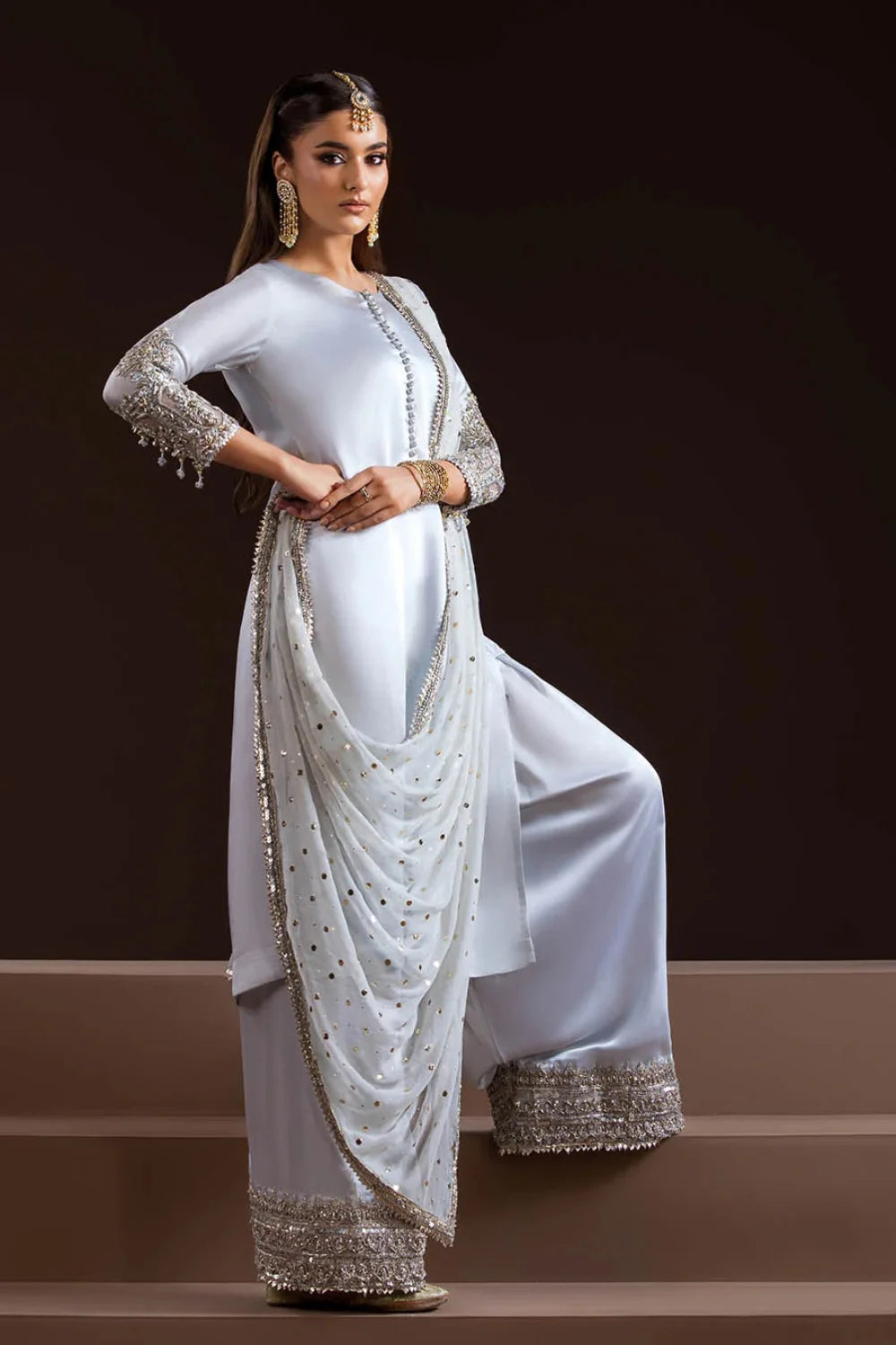 Pure Glass Silk Suit with Heavy Kaamdani Dupatta