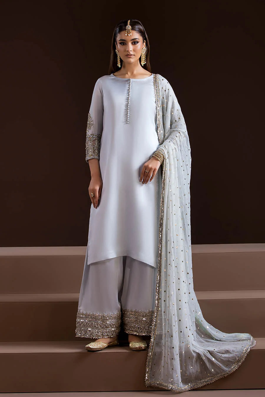 Pure Glass Silk Suit with Heavy Kaamdani Dupatta