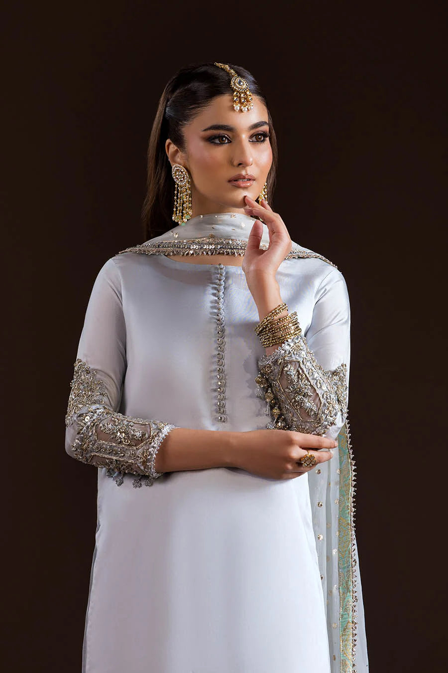 Pure Glass Silk Suit with Heavy Kaamdani Dupatta