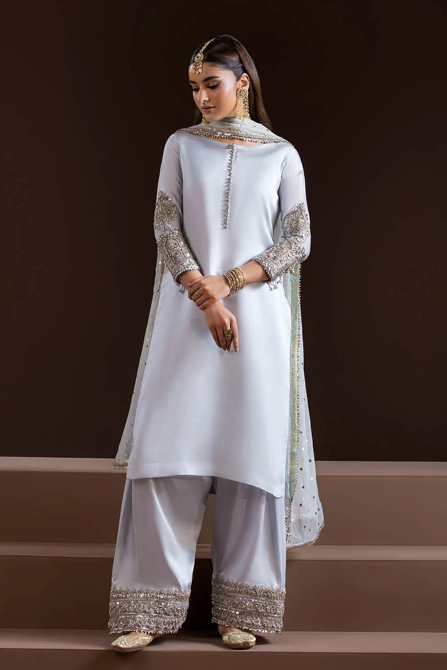 Pure Glass Silk Suit with Heavy Kaamdani Dupatta