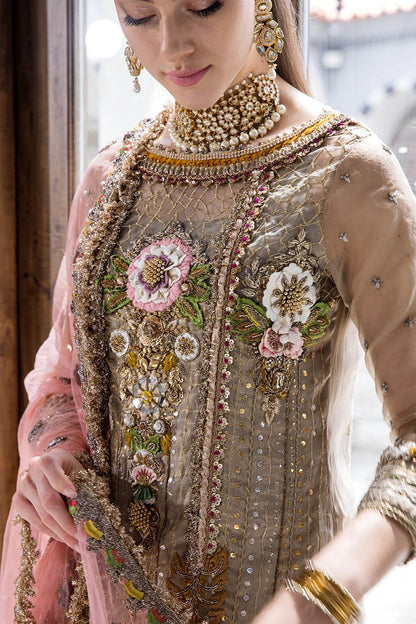 Hand Embroidered Pure Maysuri Sharara