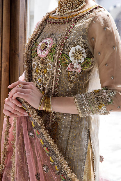 Hand Embroidered Pure Maysuri Sharara