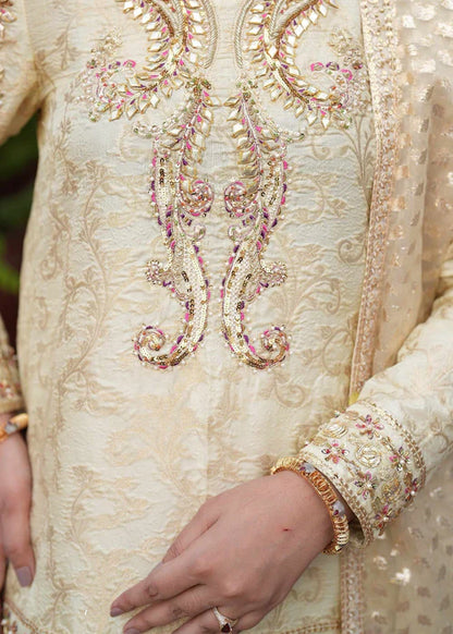 Ivory Embellished Lehenga with Long Shirt