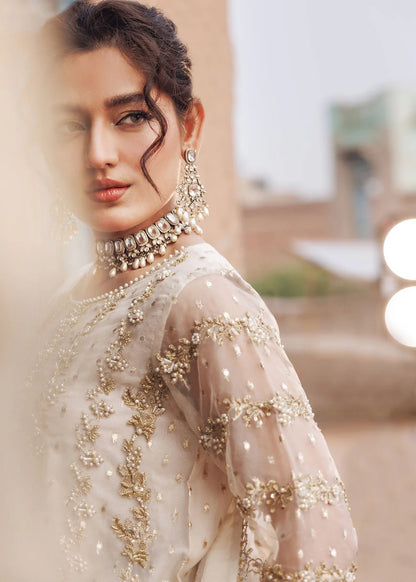 Ivory Handmade Crushed Silk Sharara