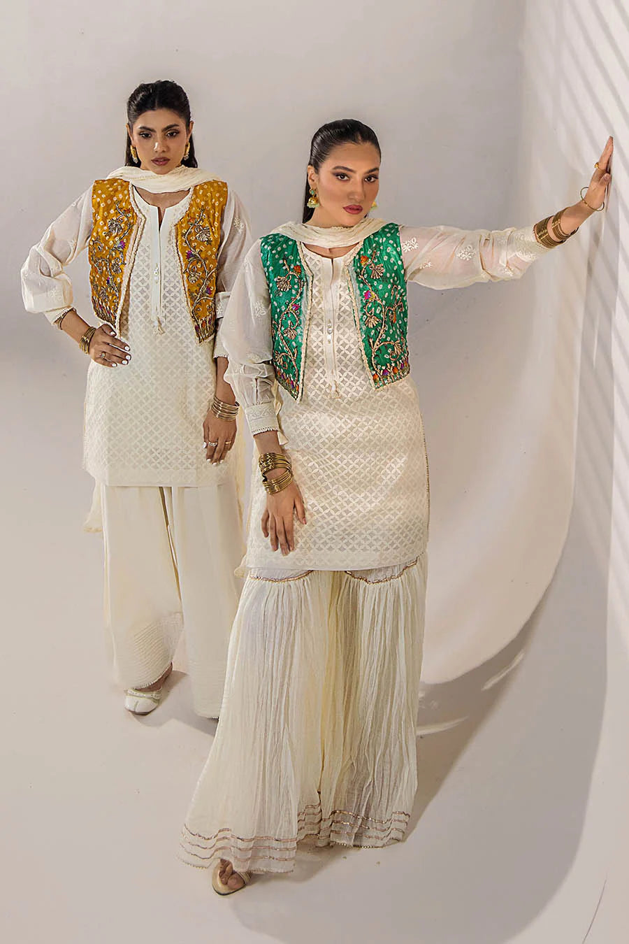 Handmade Jacket Style Suit with Farshi Shalwar