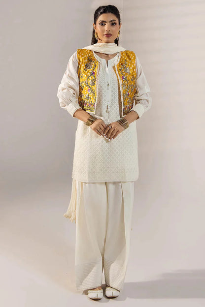 Handmade Jacket Style Suit with Farshi Shalwar