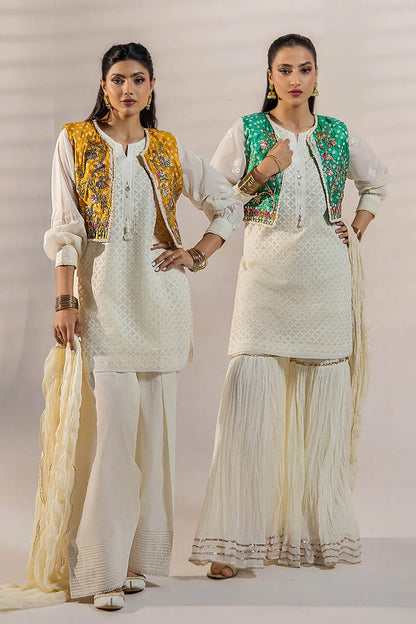 Handmade Jacket Style Suit with Farshi Shalwar