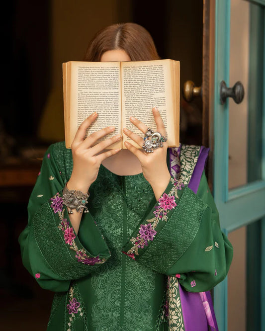 Jade Green Kotrai Long Shirt Suit with Multi-Thread Work