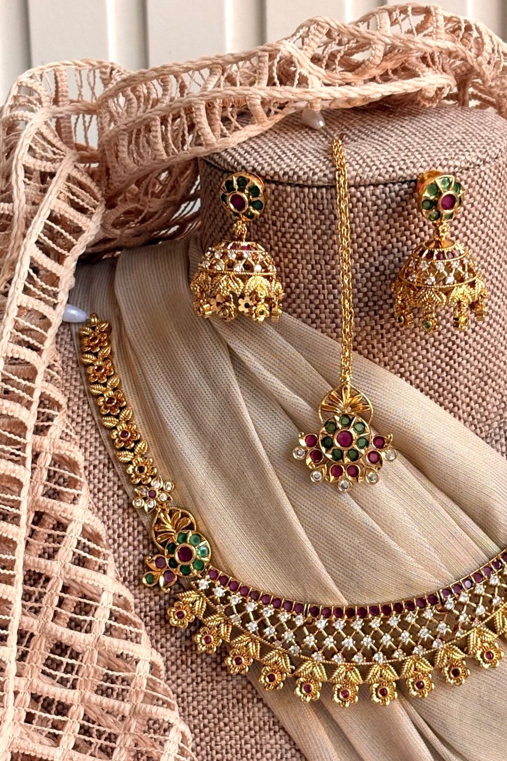 Multi Gold Plated South Necklace Set