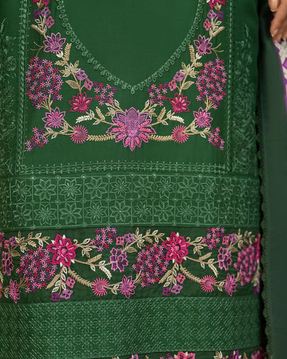 Jade Green Kotrai Long Shirt Suit with Multi-Thread Work