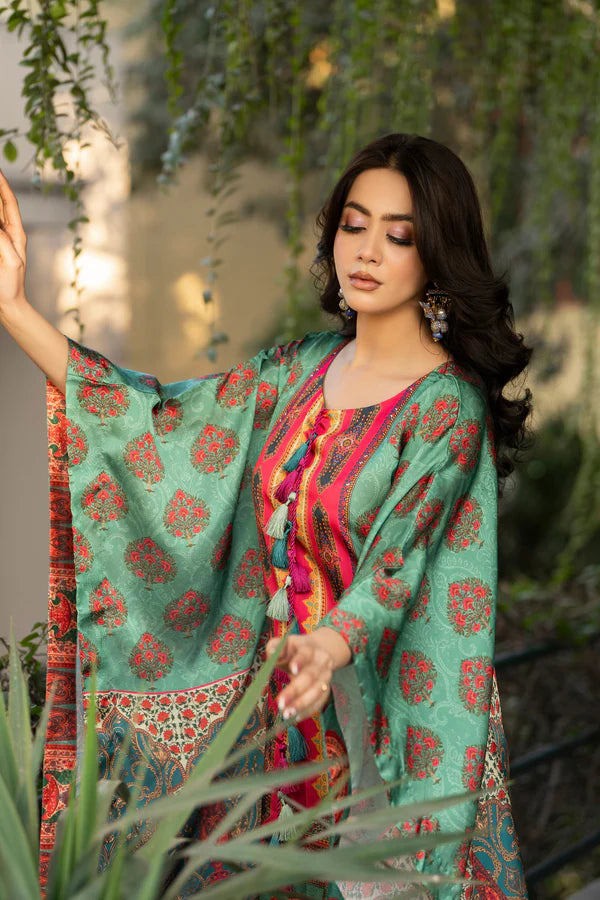 Silk Printed Kaftan Style Suit Set
