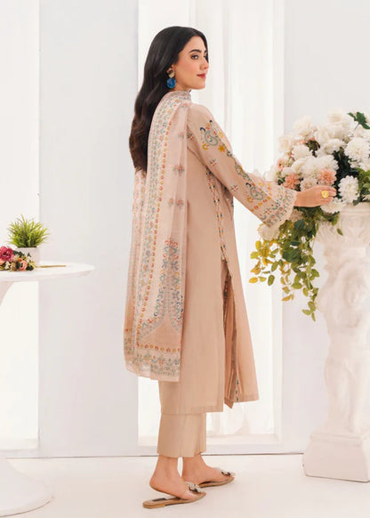 Beige Embroidered Winter Kurta Set with Dupatta