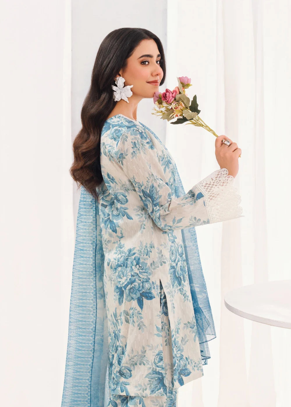 Embroidered Lawn Farshi Shalwar Suit