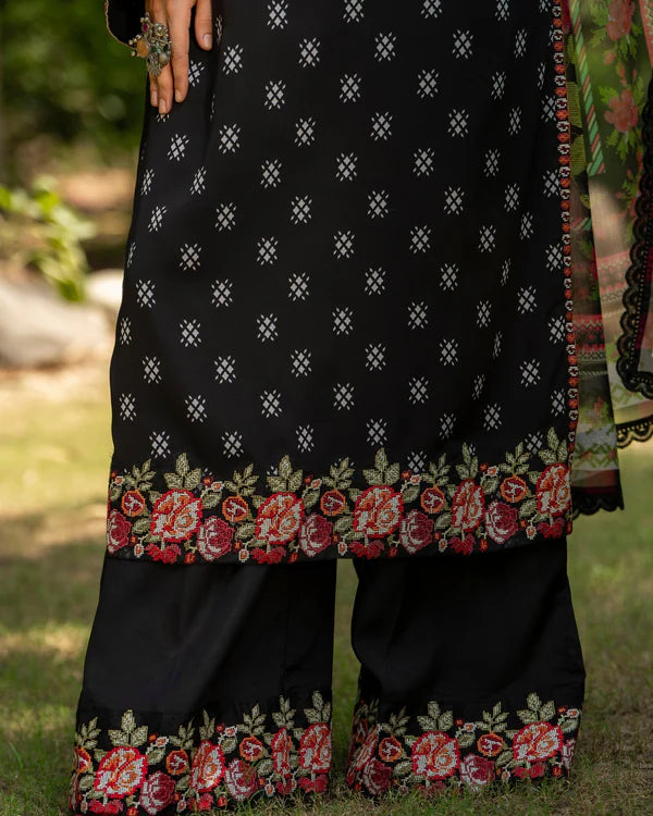 Cross Stitch Embroidered Printed Long Georgette Suit