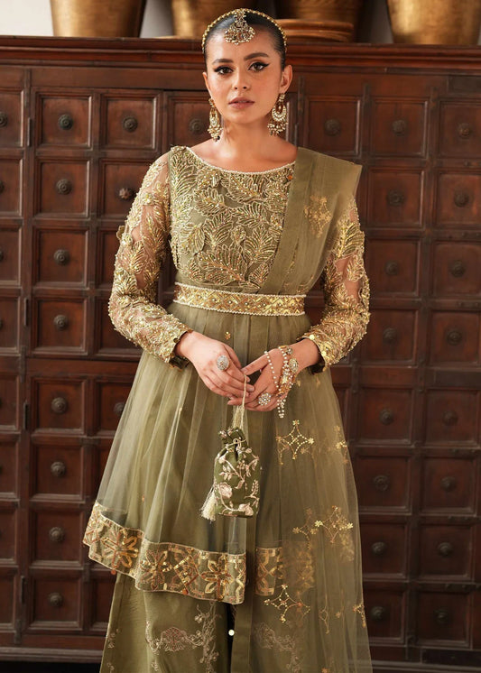 Olive Green Peplum Sharara