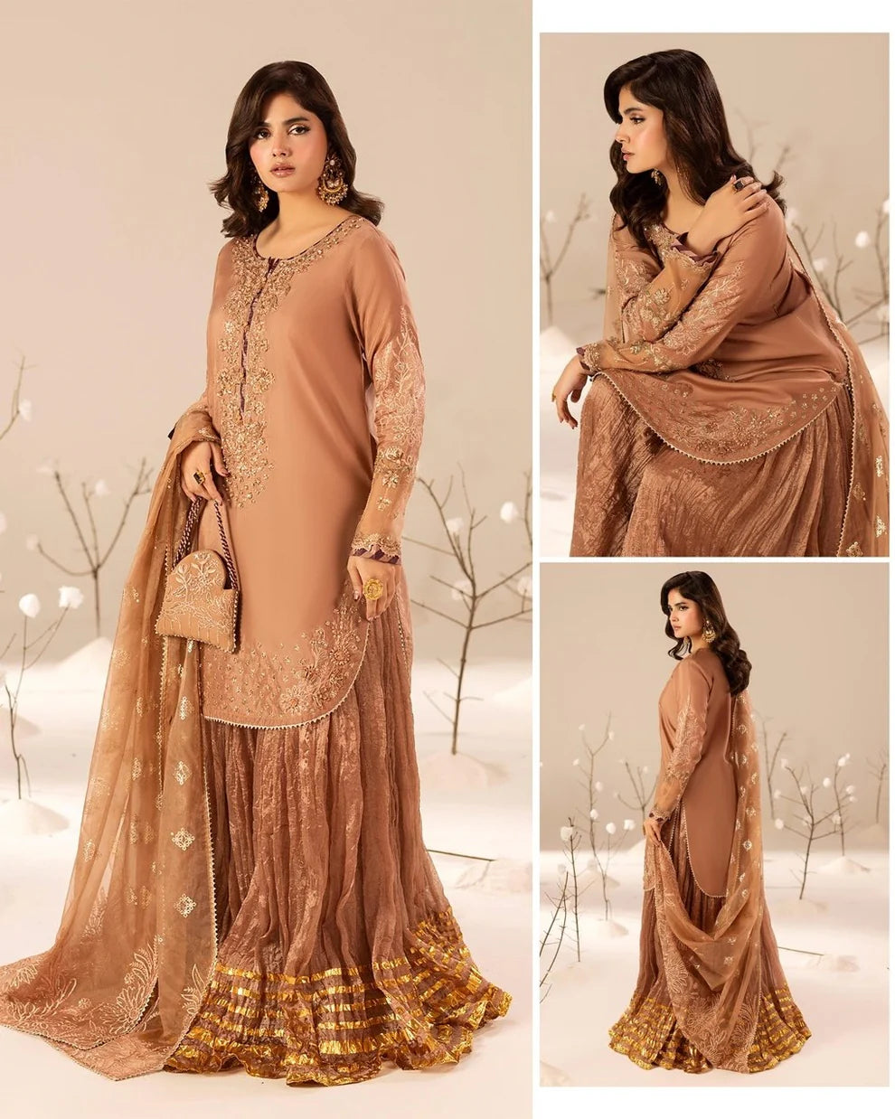 Embellished Crushed Silk Sharara