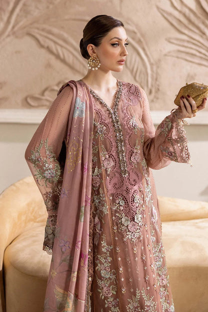 Handmade Tea Pink Pure Chiffon Suit
