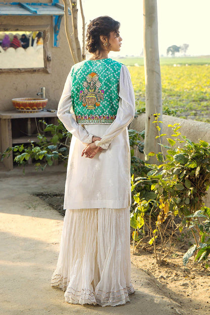 Handmade Jacket Style Suit with Gharara