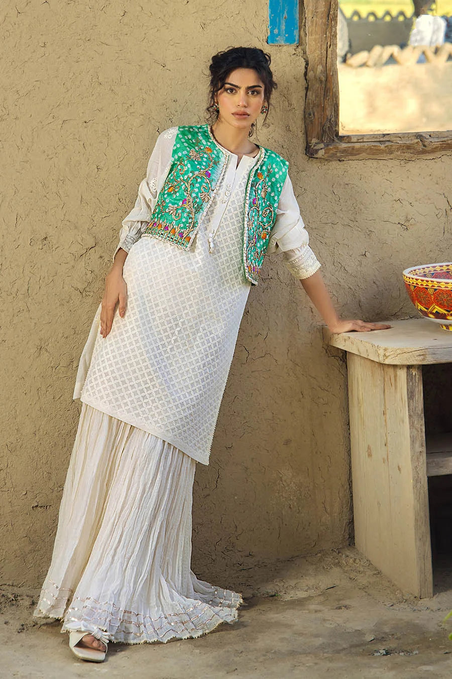 Handmade Jacket Style Suit with Gharara