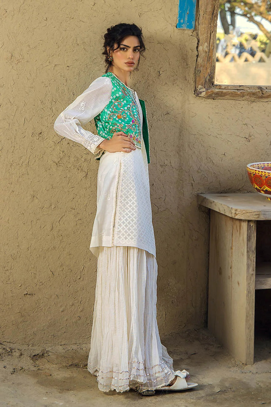 Handmade Jacket Style Suit with Gharara