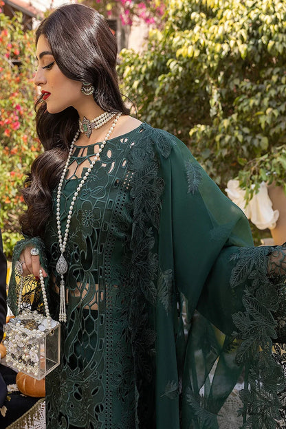 Hand Embellished Chikankari Lawn Suit with Laser Cutwork