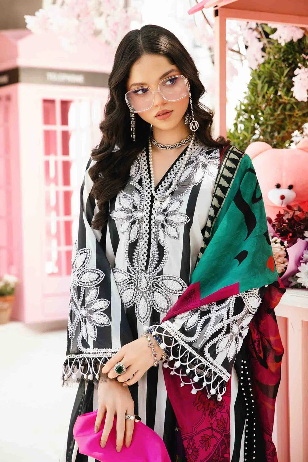 Black Digital Printed Pure Lawn Suit with Chiffon Dupatta