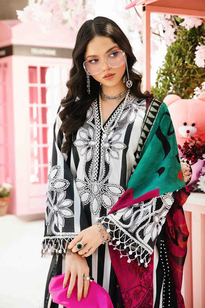 Black Digital Printed Pure Lawn Suit with Chiffon Dupatta