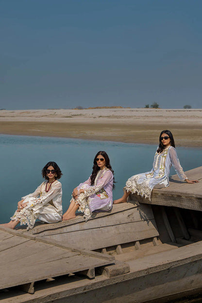 3D & Crochet Hand Embroidered Cotton Chikankari Suit