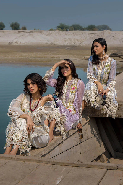 3D & Crochet Hand Embroidered Cotton Chikankari Suit