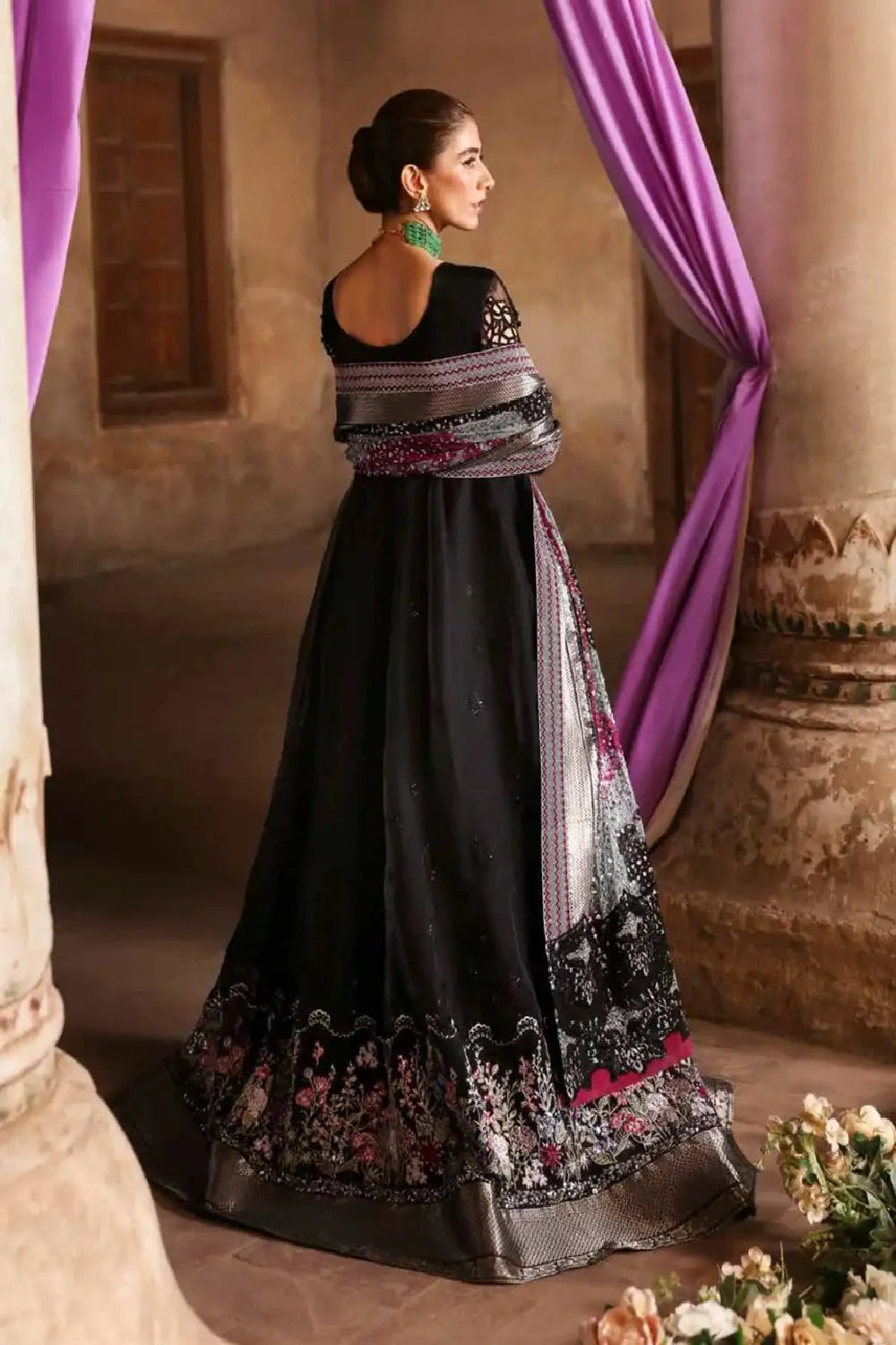 Handmade Chikankari Black Lehenga Choli / Anarkali
