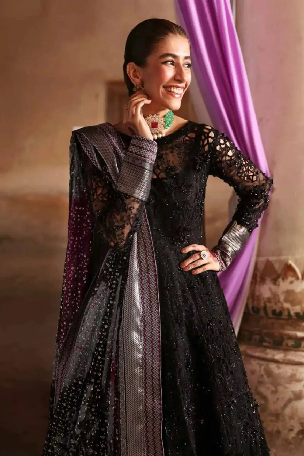 Handmade Chikankari Black Lehenga Choli / Anarkali