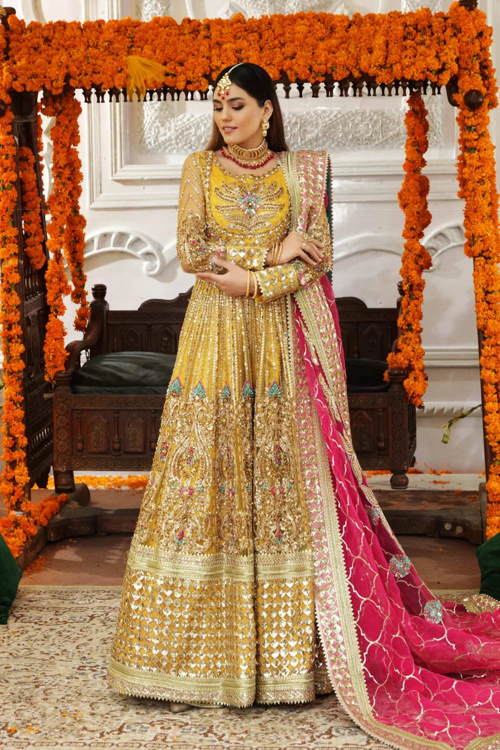 Haldi Yellow Lehnga Choli Online in Dubai, UAE