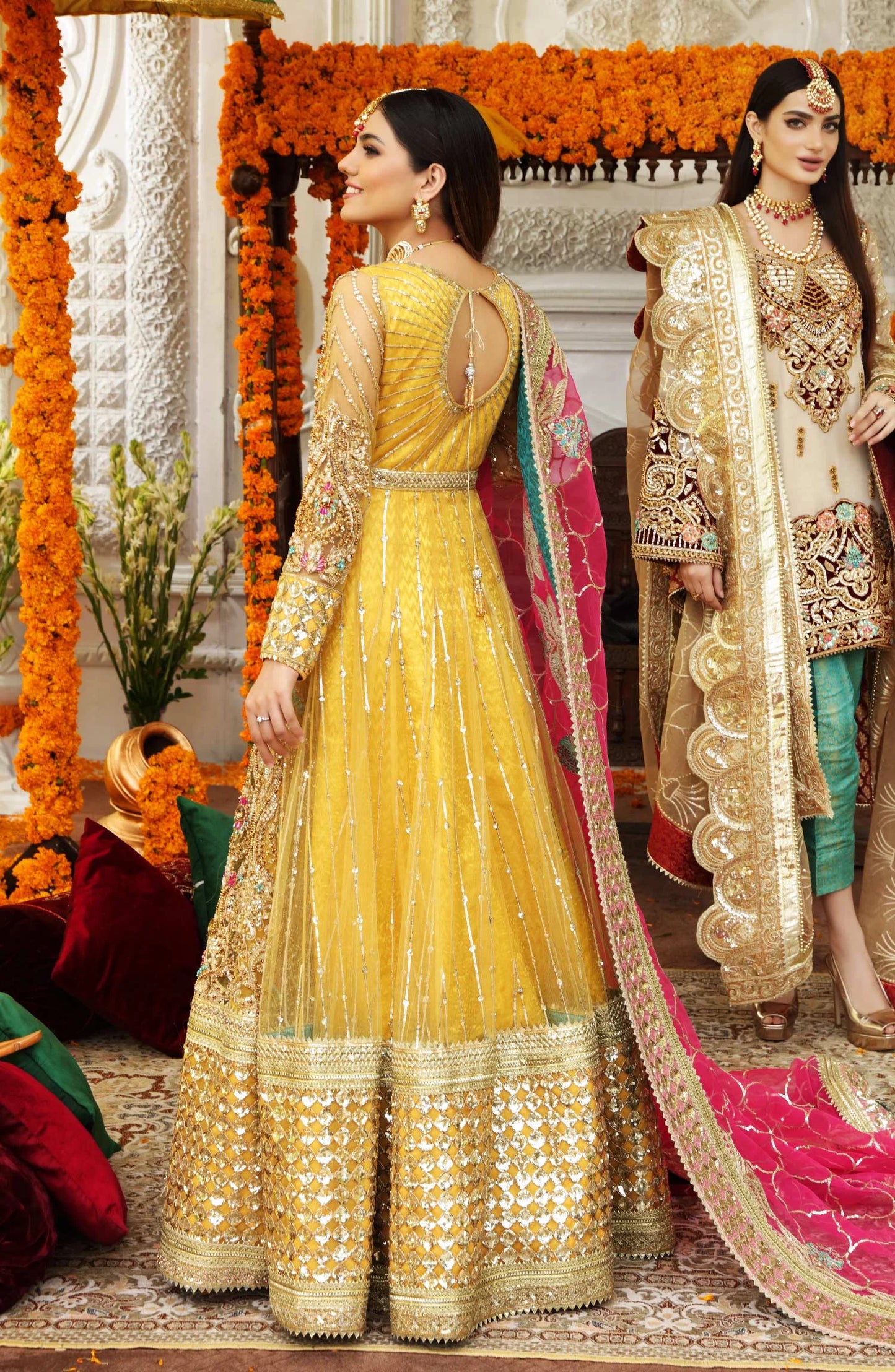 Haldi Yellow Lehnga Choli Online in Dubai, UAE, abudhabi