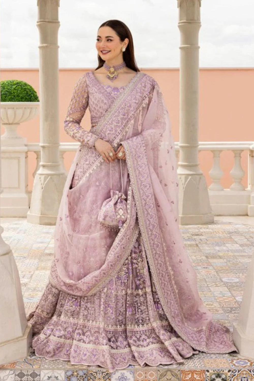Purple Handmade Bridal Lehenga Choli / Anarkali