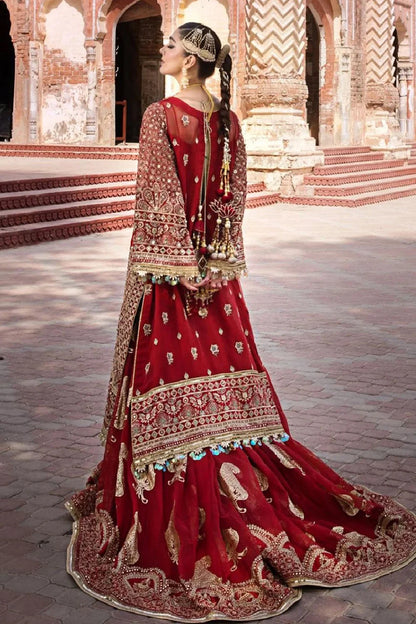 Red Handmade Bridal Gharara