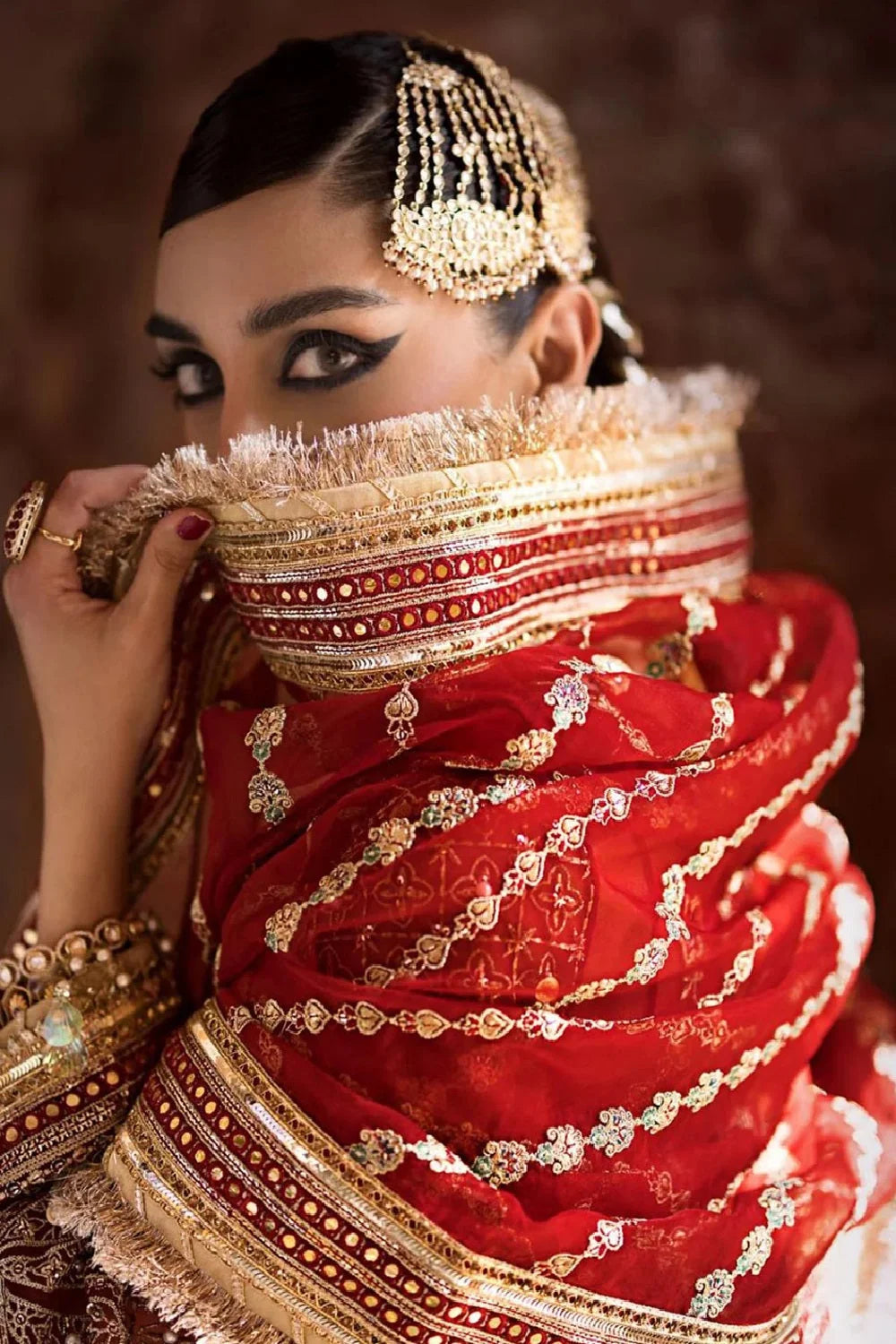Red Handmade Bridal Gharara