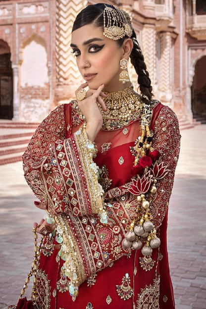Red Handmade Bridal Gharara